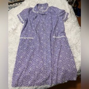 Fundamentals vintage Nightgown medium pajama gown Snap buttons pocket postpartum